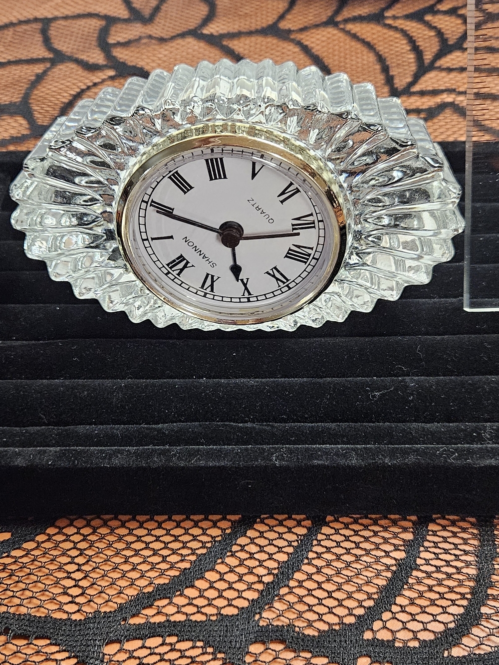 Shannon Crystal Lead Crystal Desk Clock Vintage Style Mantel Clock - Picture 7 of 7